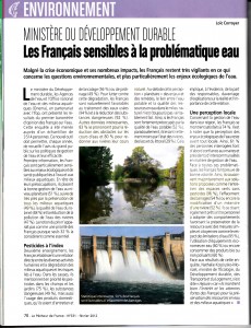 Les Français sensibles à la problématique eau